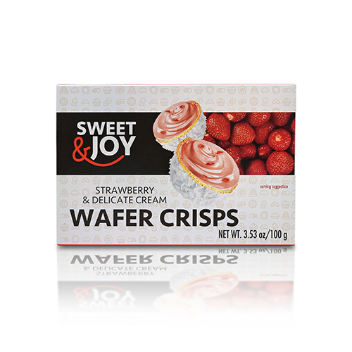 Strawberry & delicate cream wafer crisps